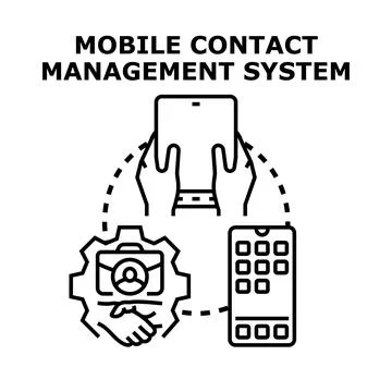 Mobile contact management system concept icon vector Illustrazione stock