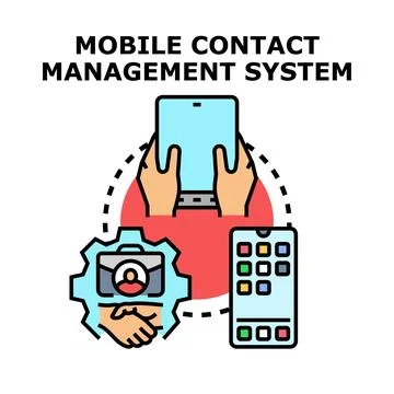 Mobile contact management system concept icon vector Stock Illustration