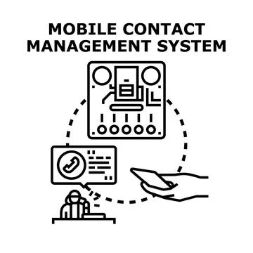 Mobile contact management system connecting users and support Stock Illustration