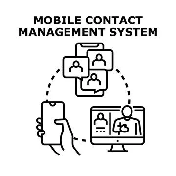Mobile contact management system organizing business communication Stock Illustration