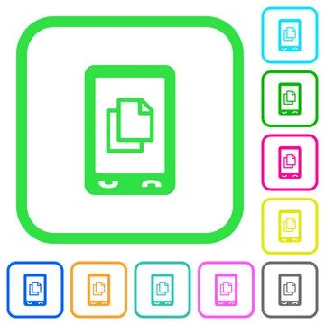 Mobile contact vivid colored flat icons イラスト素材