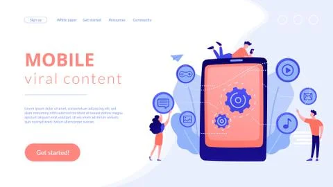 Mobile content concept landing page Stock-Illustration