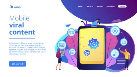 Mobile content concept landing page Stock-Illustration