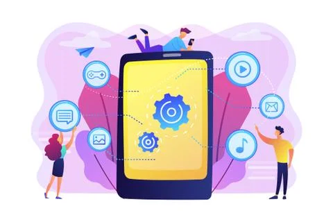 Mobile content concept vector illustration Stock Illustration