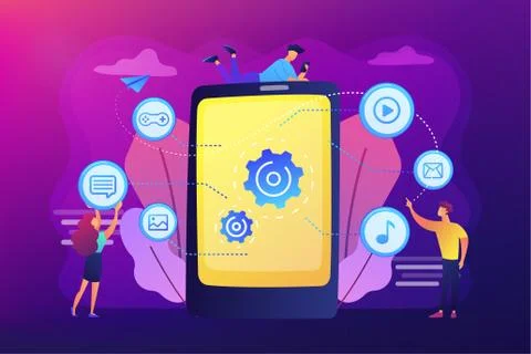 Mobile content concept vector illustration Stock Illustration