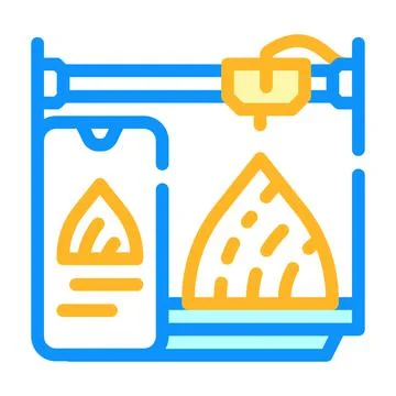 Mobile control 3d printer color icon vector illustration Stock Illustration