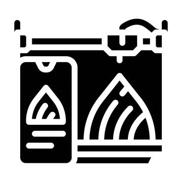 Mobile control 3d printer glyph icon vector illustration Illustrazione stock