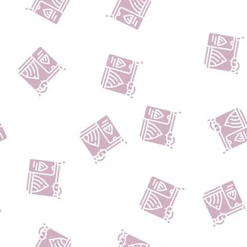 Mobile control 3d printer glyph vector seamless pattern Illustrazione stock