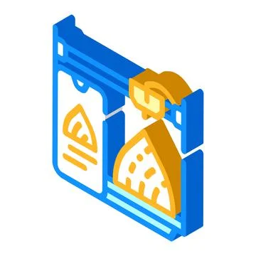Mobile control 3d printer isometric icon vector illustration Stock Illustration