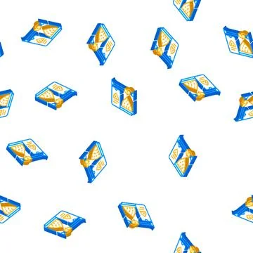 Mobile control 3d printer isometric icon seamless pattern イラスト素材