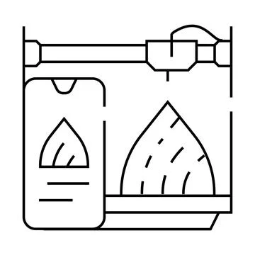 Mobile control 3d printer line icon vector illustration 스톡 일러스트