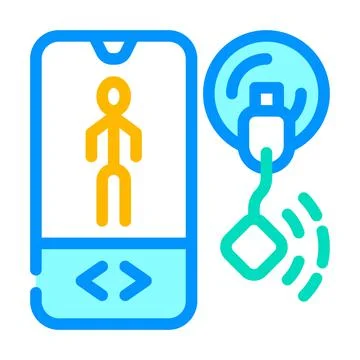 Mobile control ems training color icon vector illustration Stock Illustration