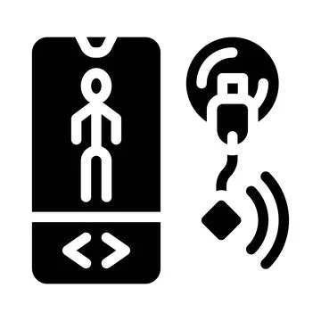 Mobile control ems training glyph icon vector illustration Stock Illustration