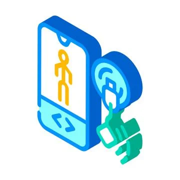 Mobile control ems training isometric icon vector illustration Stock Illustration