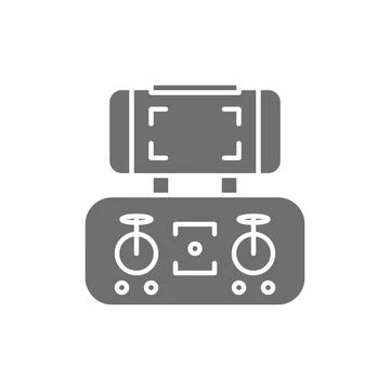 Mobile control panel for drone, remote controller, gamepad line icon. Stock Illustration