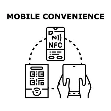 Mobile convenience services offering digital payment solutions Illustrazione stock