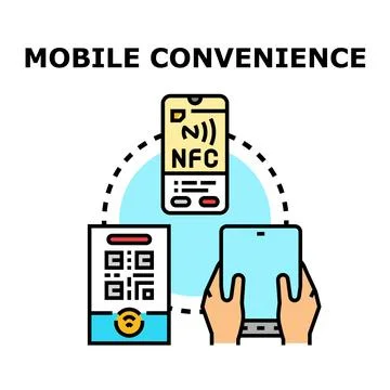 Mobile convenience services offering digital payment solutions Stock Illustration