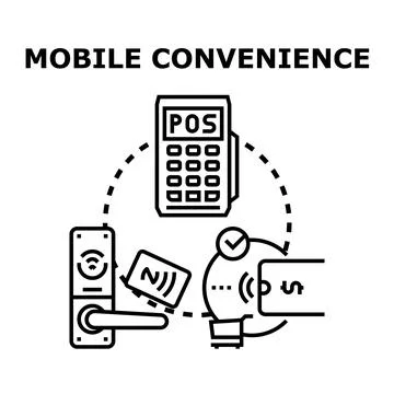 Mobile convenience vector concept realizing modern payment Stock Illustration