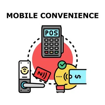 Mobile convenience vector concept realizing modern payment Stock Illustration