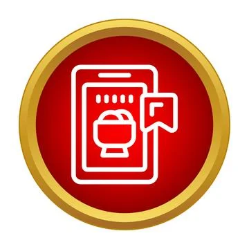 Mobile cooking application saving recipes with bookmark icon Stock Illustration