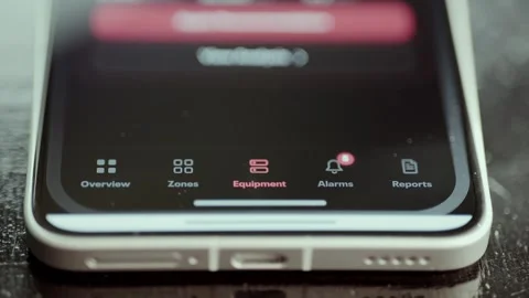 Mobile Cooling Application Navigation With Overview And AI Tabs 4K Stock Footage 341359003