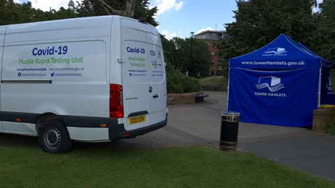 Mobile Covid-19 testing. Stock Footage 157456103