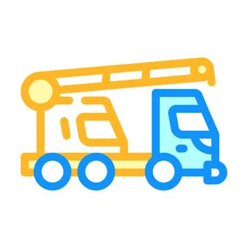 Mobile crane color icon vector isolated illustration Illustrazione stock