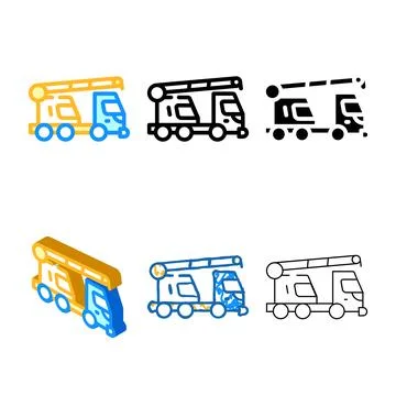 Mobile crane color icon vector isolated modern Stock Illustration