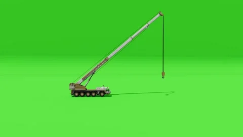 Mobile Crane Extendable Arm Vehicle on Green Background Video stock 312973002