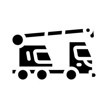 Mobile crane glyph icon vector isolated illustration Illustrazione stock
