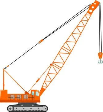 Mobile Crane Icon in Flat Style. Vector Illustration Stock-Illustration