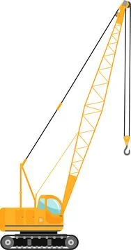 Mobile Crane Icon in Flat Style. Vector Illustration Stock-Illustration