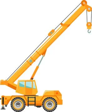 Mobile Crane Icon in Flat Style. Vector Illustration Illustrazione stock