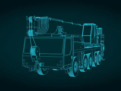Mobile crane illustration Stock Illustration