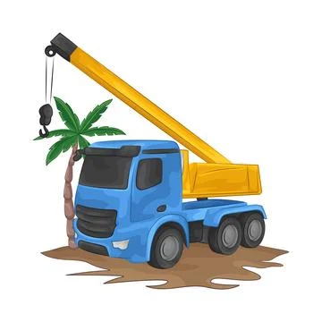Mobile Crane Illustration Stock Illustration