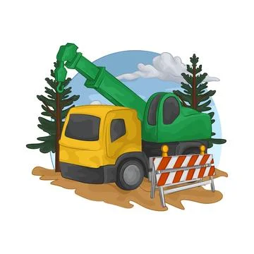 Mobile Crane Illustration Stock Illustration