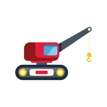 Mobile crane lifting with hook lifting heavy construction equipment illustr.. Ilustración de archivo