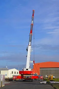 Mobile crane lifting Stock Photos