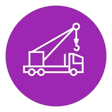 Mobile crane line icon Ilustración de archivo