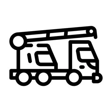 Mobile crane line icon vector isolated illustration Illustrazione stock