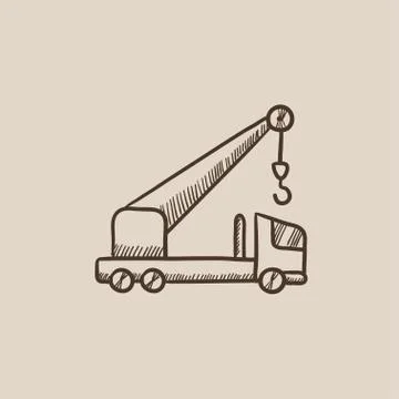 Mobile crane sketch icon Ilustración de archivo