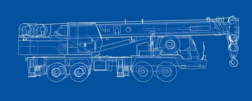 Mobile crane. Vector Stock Illustration