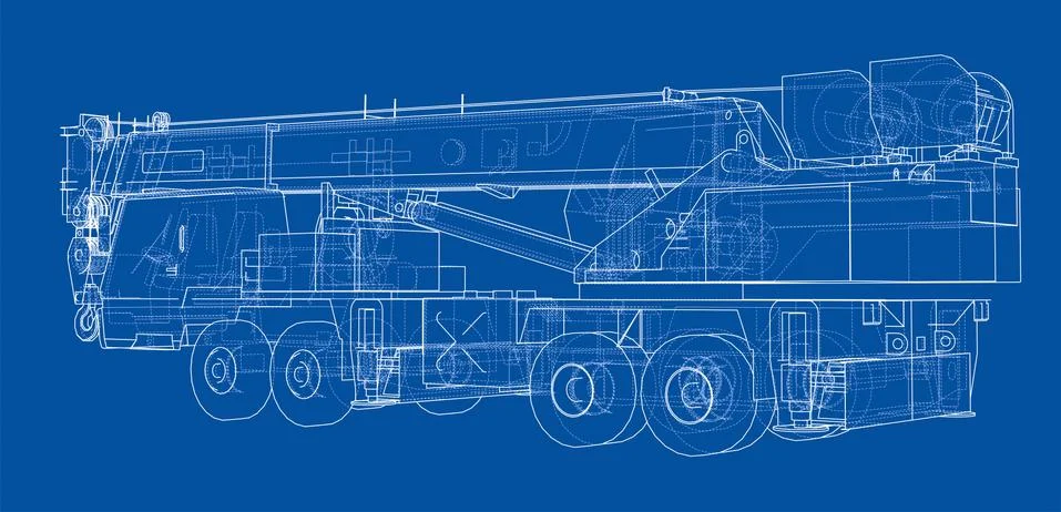 Mobile crane. Vector Stock Illustration