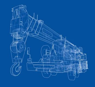 Mobile crane. Vector Stock Illustration