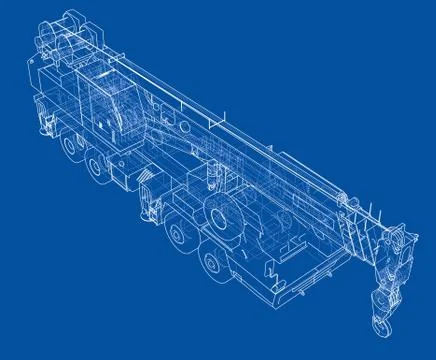 Mobile crane. Vector Stock Illustration