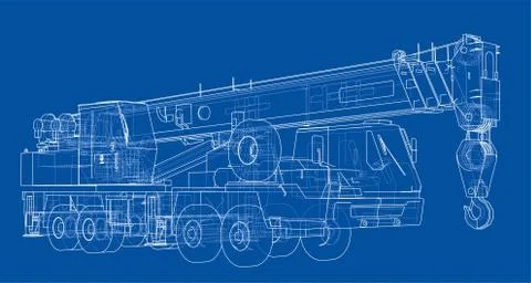 Mobile crane. Vector Stock Illustration