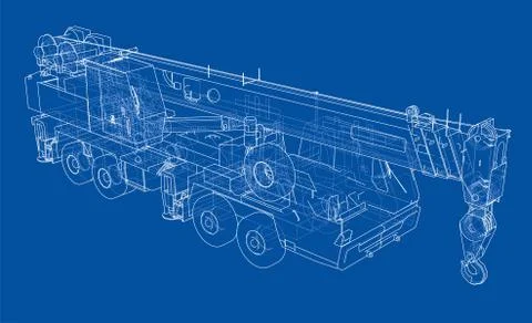 Mobile crane. Vector Stock Illustration
