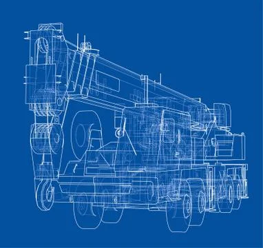 Mobile crane. Vector Stock Illustration