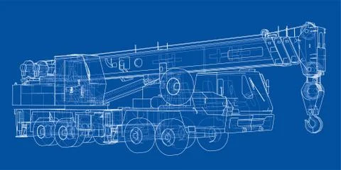 Mobile crane. Vector Stock Illustration