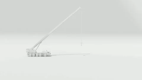 Mobile Crane White Screen Animation Clip Stock Footage 295904106